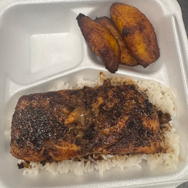 Jerk Salmon Entree.
